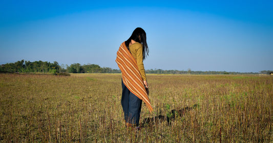 Casual Striped Eri Silk Stole - TATI 