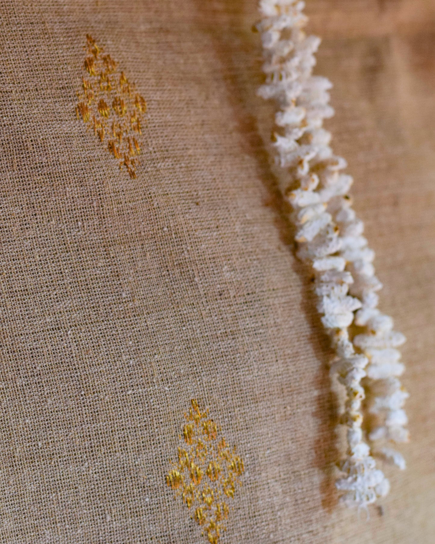 Winter Wedding Eri Silk Shawl Golden Zari - TATI 