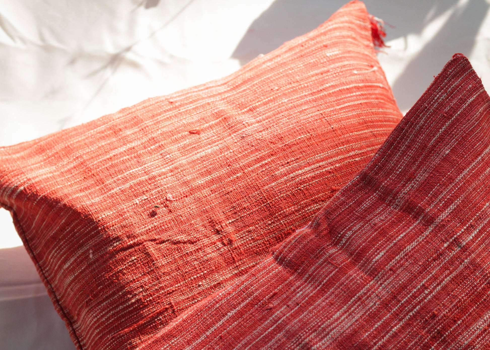Red Eri Silk Cushion Covers - TATI 