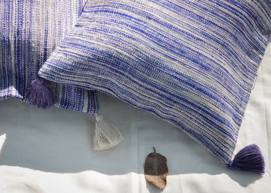Blue Eri Silk Cushion Covers - TATI 