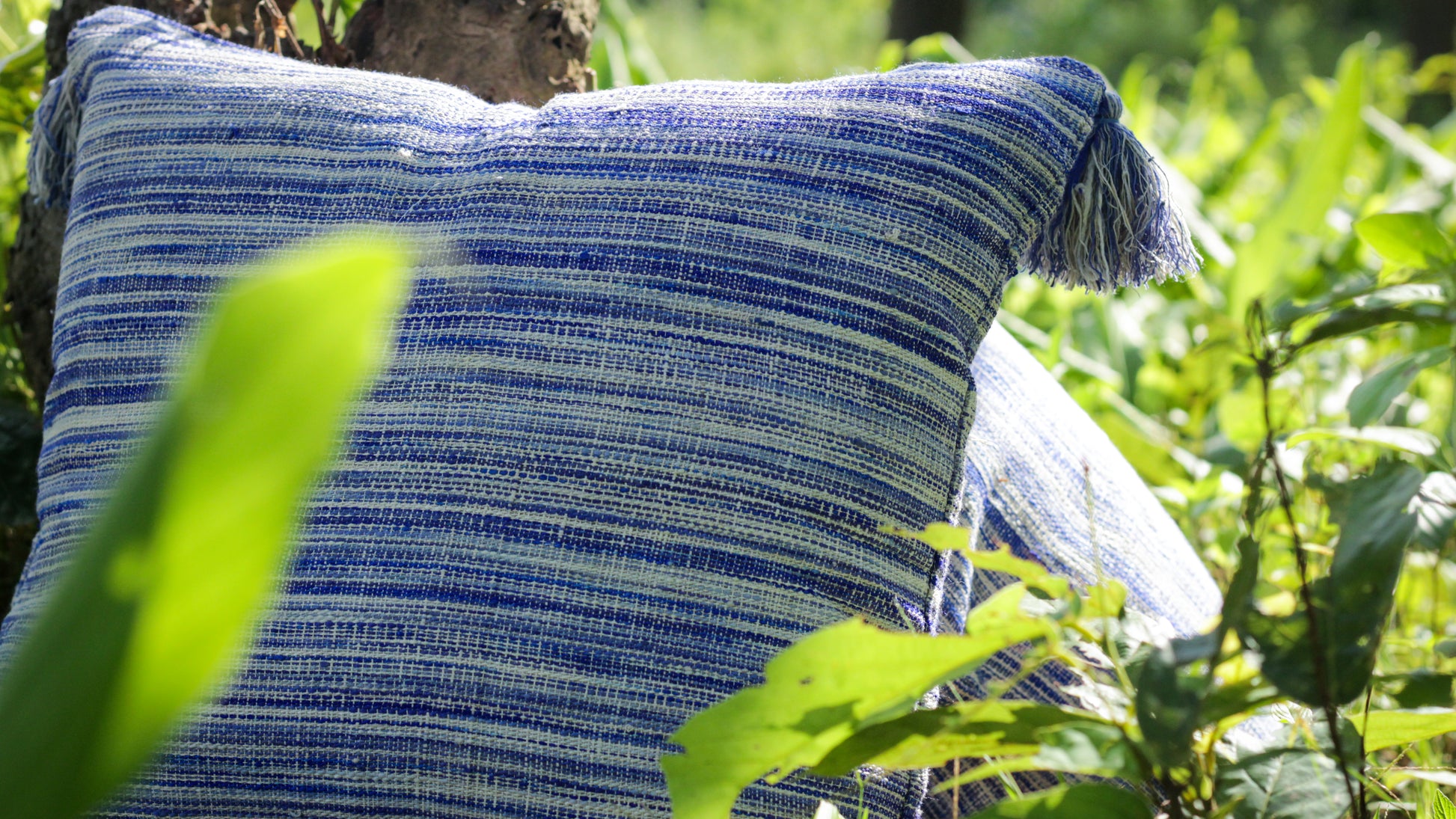 Blue Eri Silk Cushion Covers - TATI 