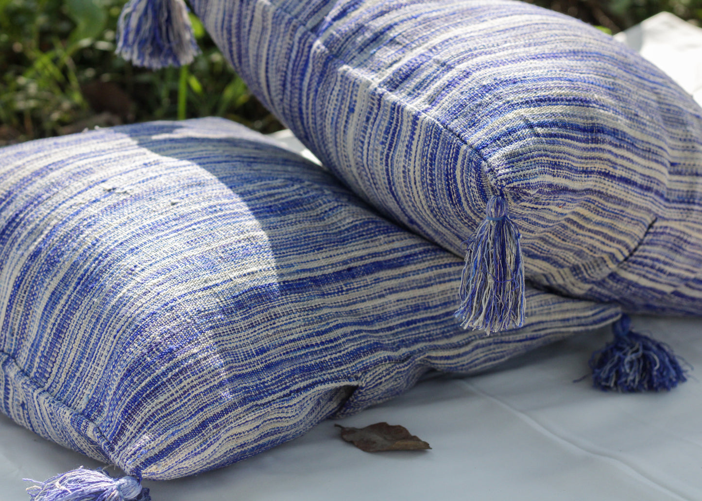 Blue Eri Silk Cushion Covers - TATI 