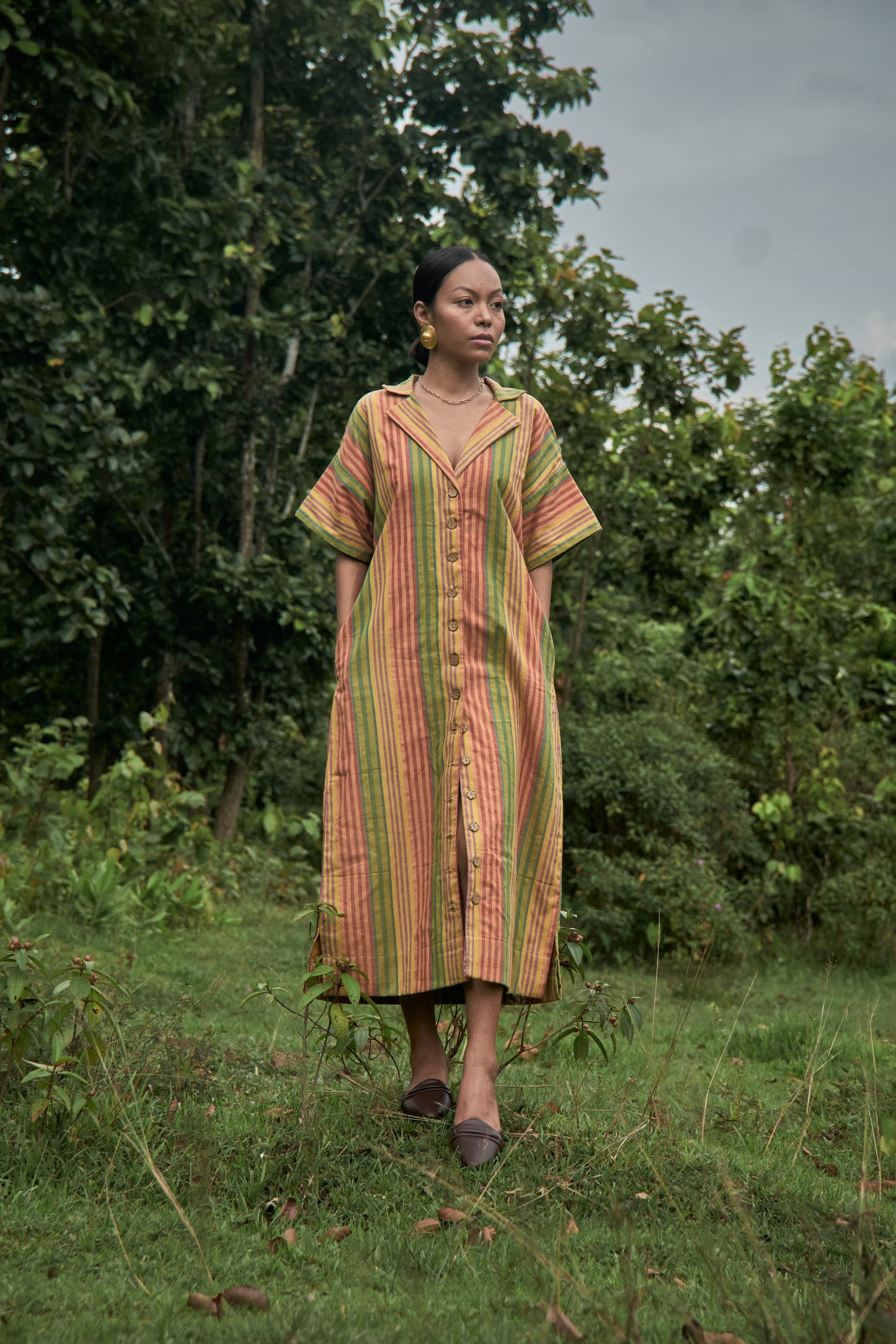 Striped Multicolored Shirt Dress - TATI 