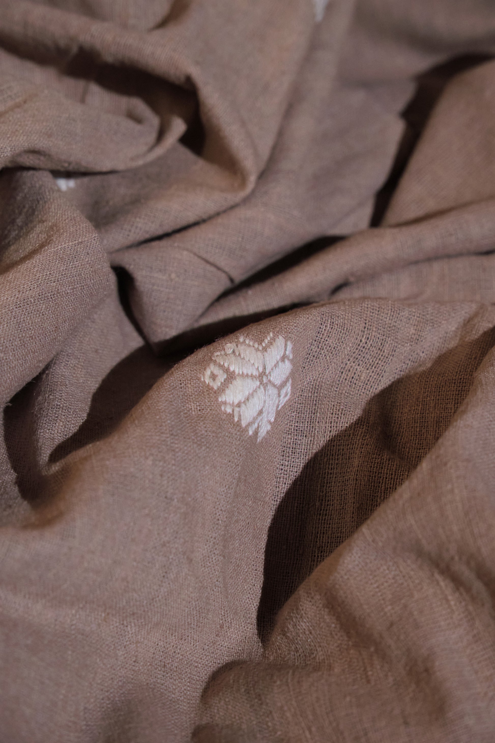 Floral Eri Silk Plain Weave: Organic and Naturally Dyed - TATI 