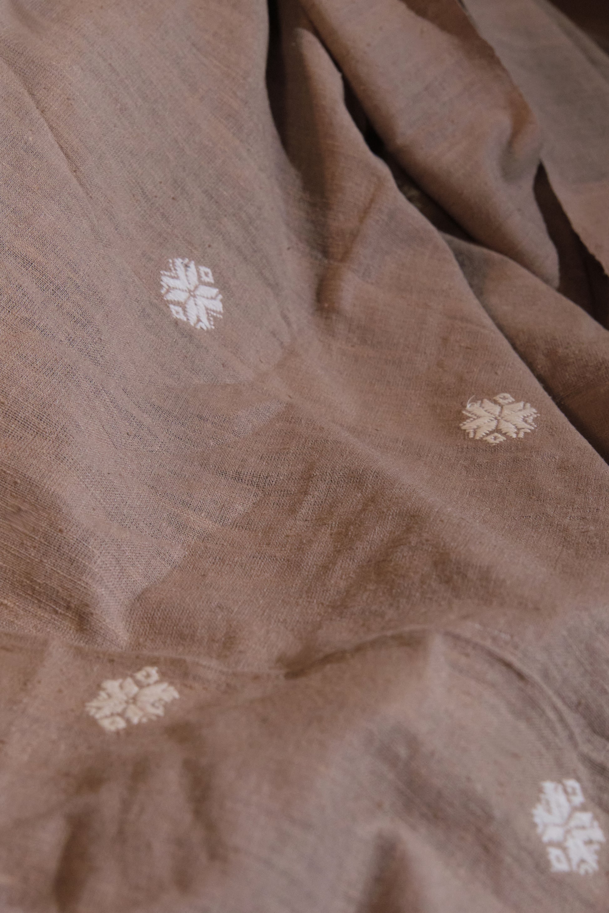 Floral Eri Silk Plain Weave: Organic and Naturally Dyed - TATI 