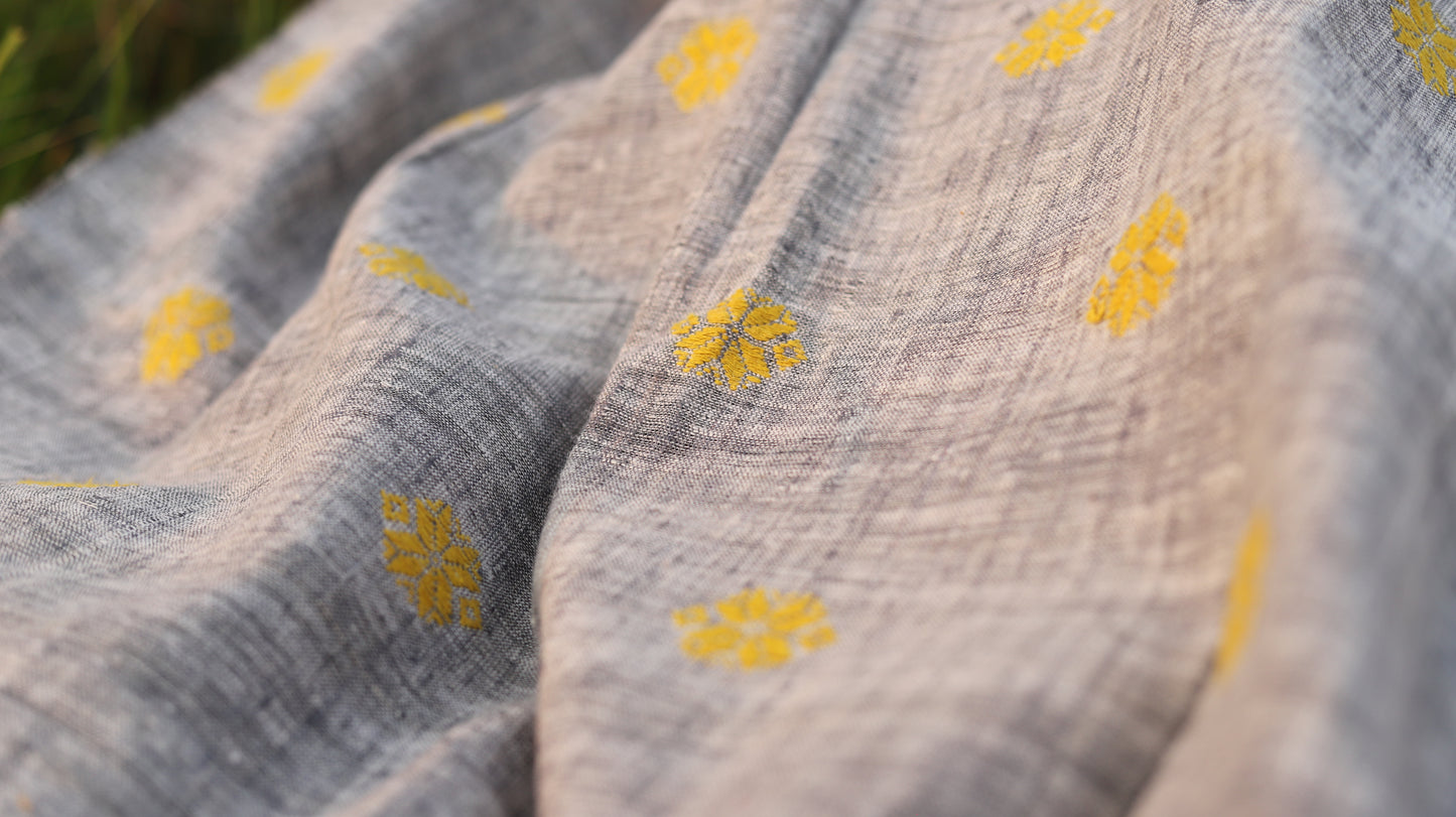 Casual Blue & Gray Eri Silk Stole - TATI 