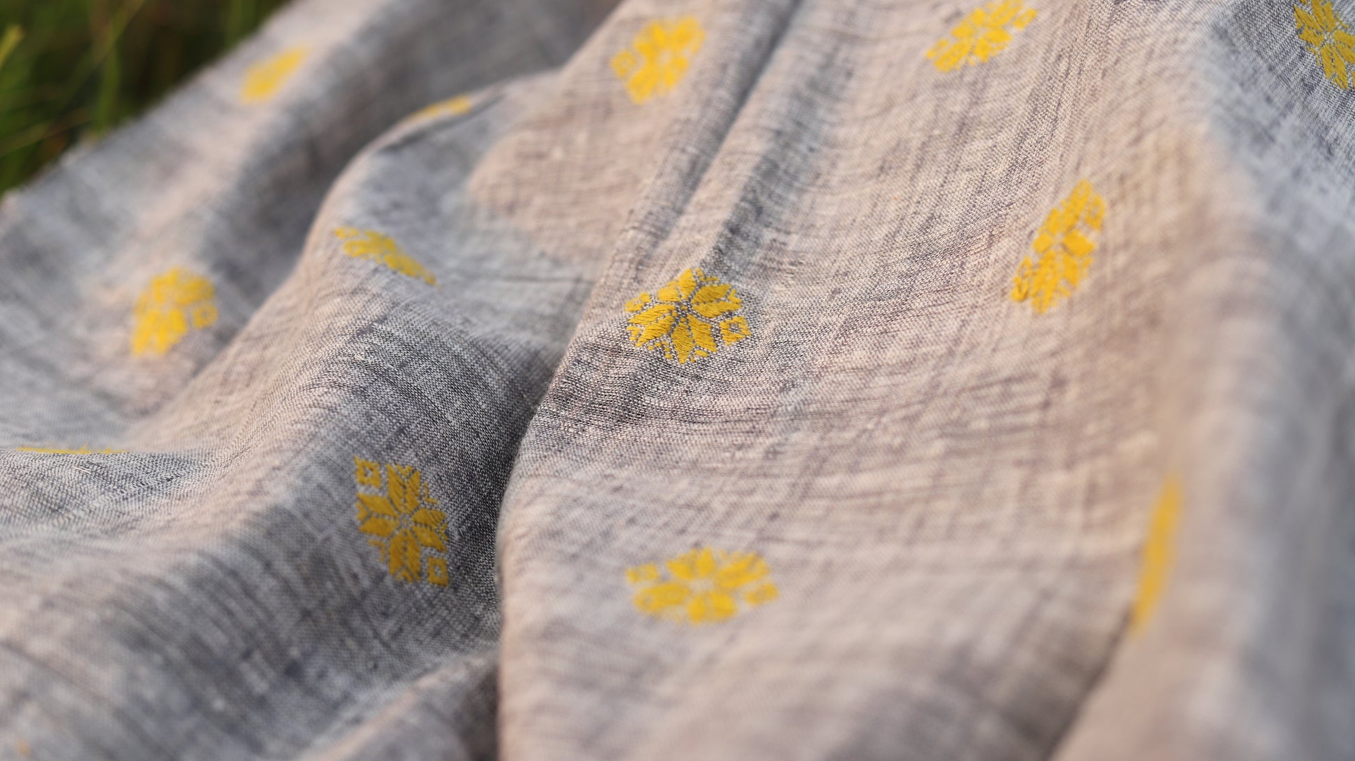 Casual Blue & Gray Eri Silk Stole - TATI 