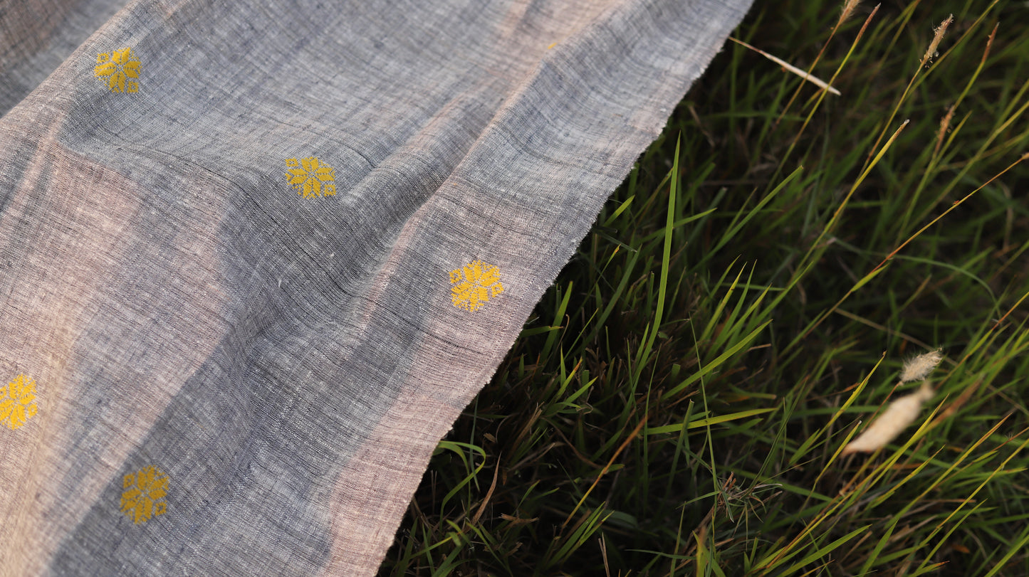 Casual Blue & Gray Eri Silk Stole - TATI 