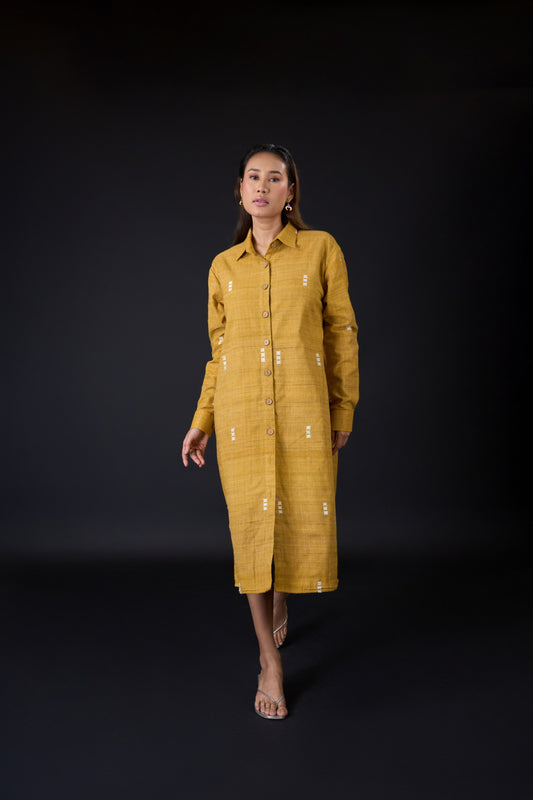 Hunali (সোণালী) Relaxed Fit Midi Shirt Dress